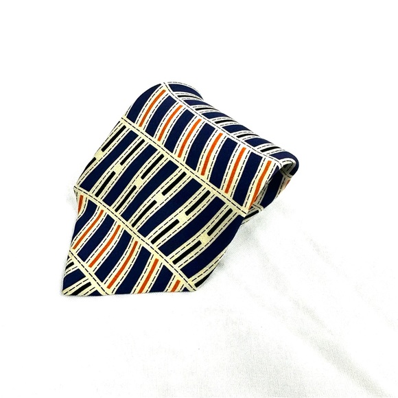 Format Blue and Orange Men's Silk Tie / Necktie - Picture 4 of 9